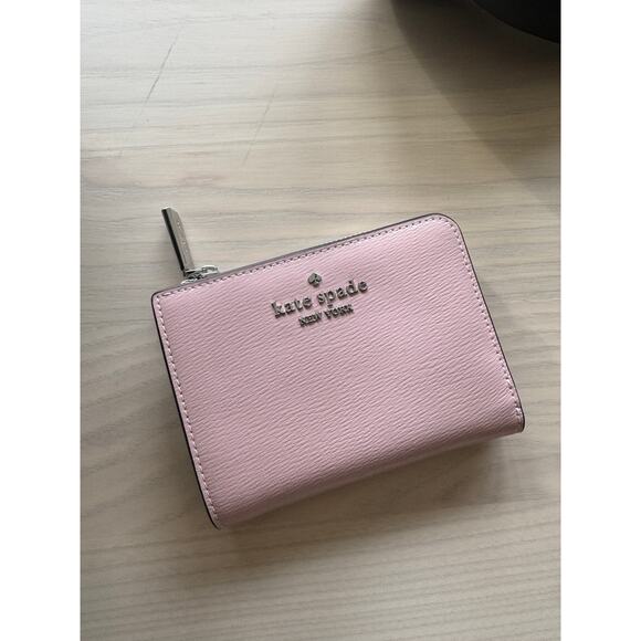 NWT Kate Spade Madison Small L Zip Wallet Saffiano Leather Pink $190 - Picture 1 of 6